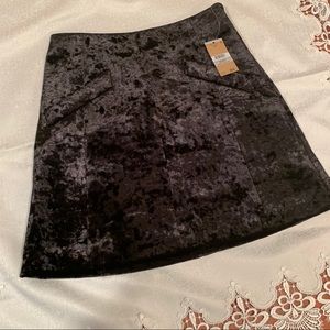 Rachel Roy Black Crushed Velvet Skirt | NWT SZ 0